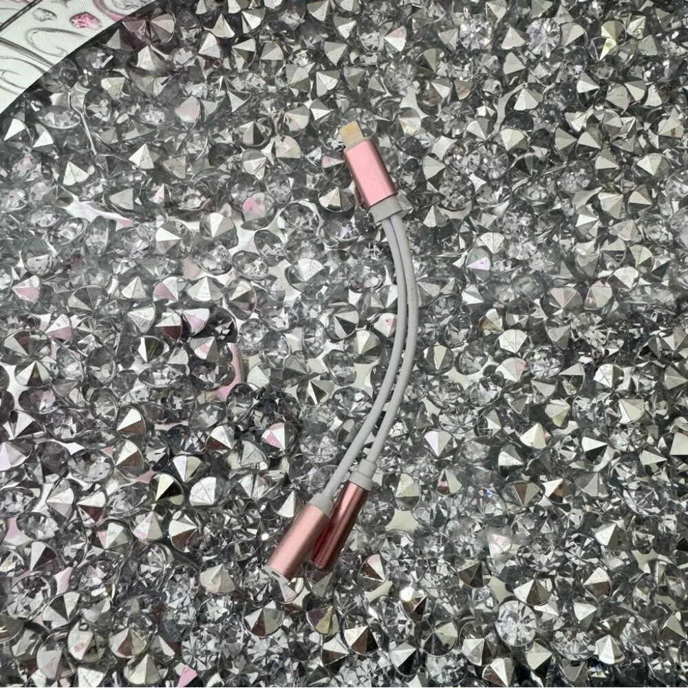 Rose Gold 3 way Charging Cable dual type iPhone audio USBC